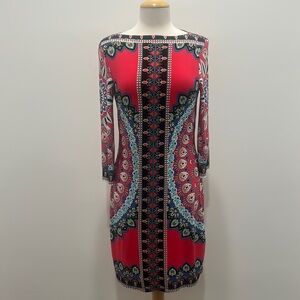 ECI NEW YORK 3/4 LENGTH SLEEVE, MIDI DRESS, SIZE 8